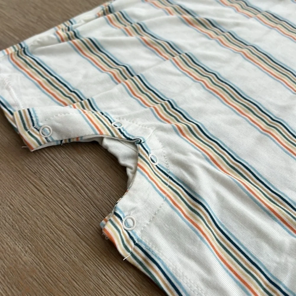 Milkberry Bamboo stripes baby boy romper shortie onesie 3-6 months